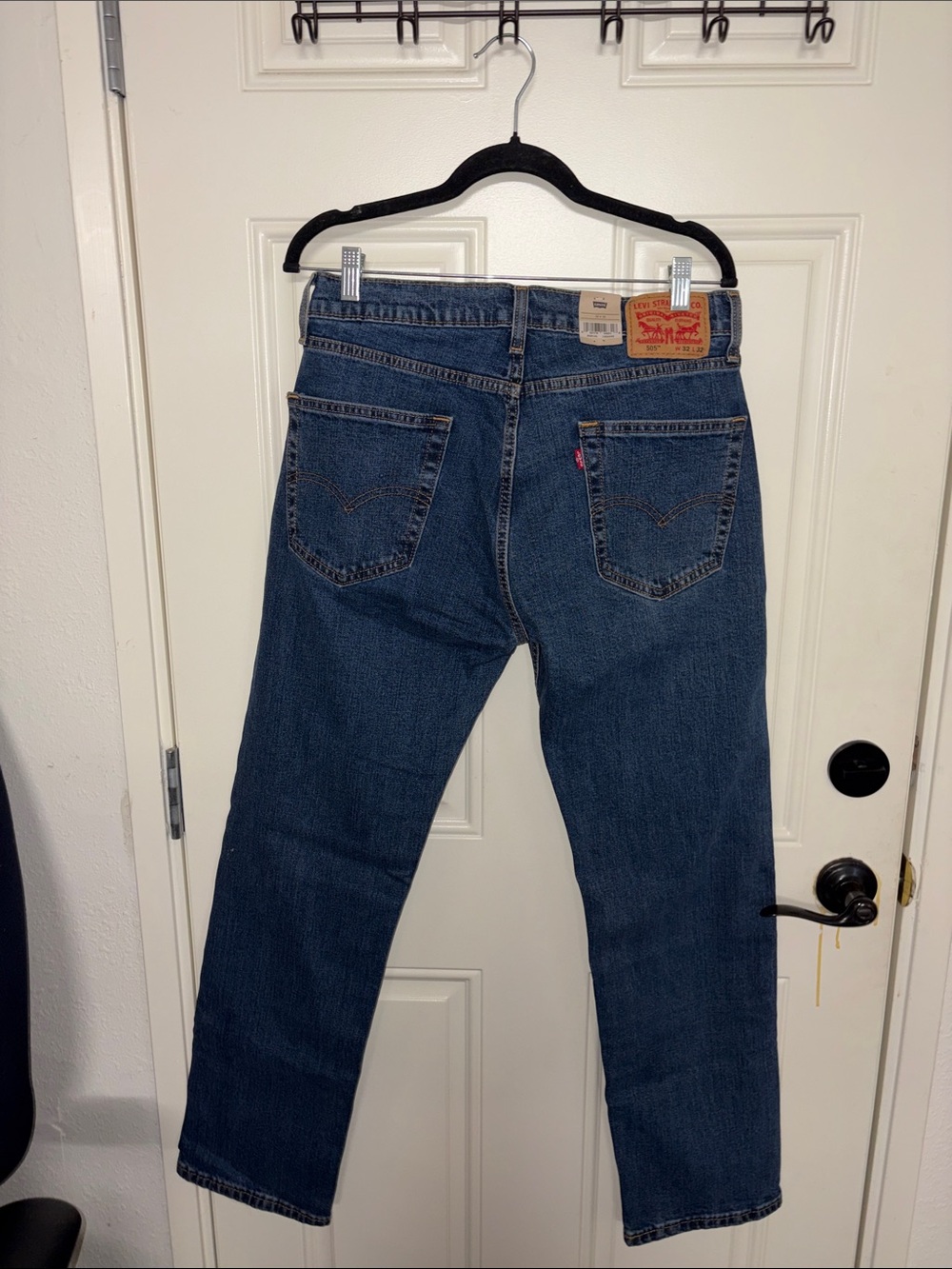 Levi's Men's Straight Jeans in Dark Blue Denim